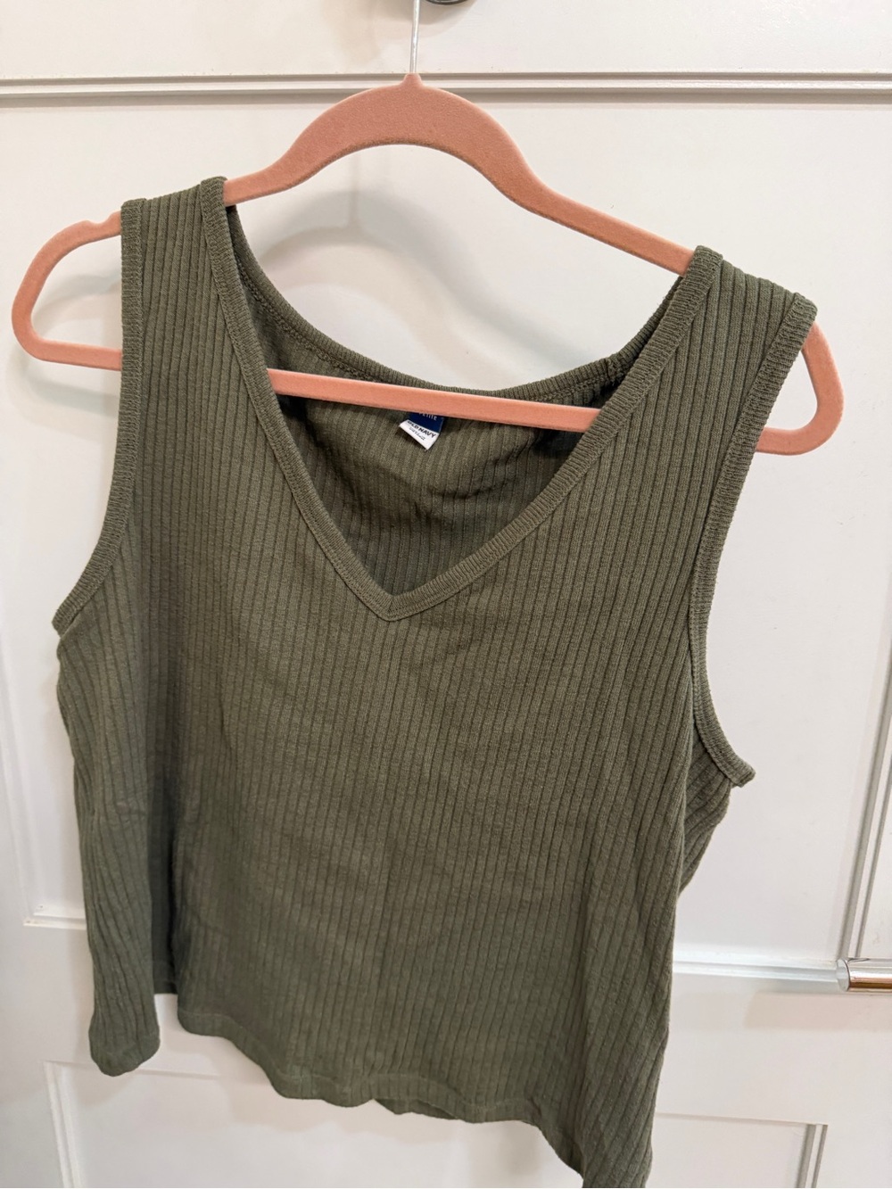 Ribbed V-Neck Tank Top - Olive Green Old Navy